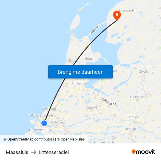 Maassluis to Littenseradiel map