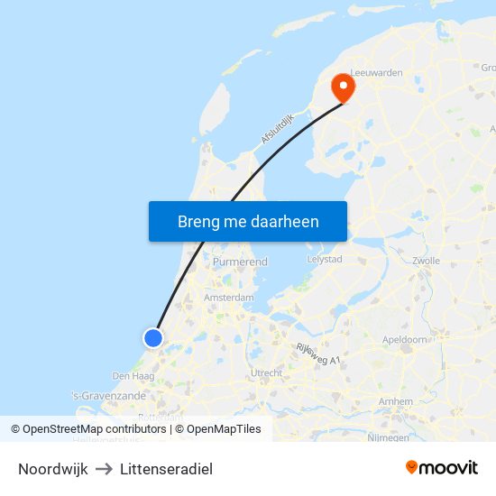 Noordwijk to Littenseradiel map