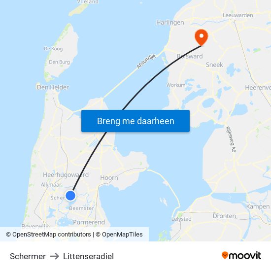 Schermer to Littenseradiel map