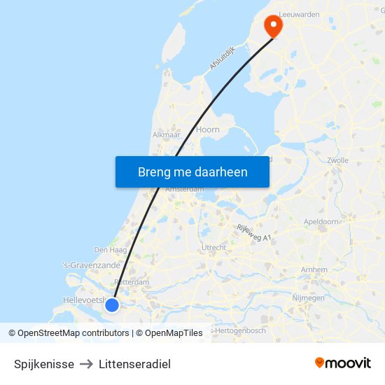 Spijkenisse to Littenseradiel map