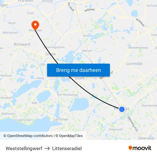 Weststellingwerf to Littenseradiel map