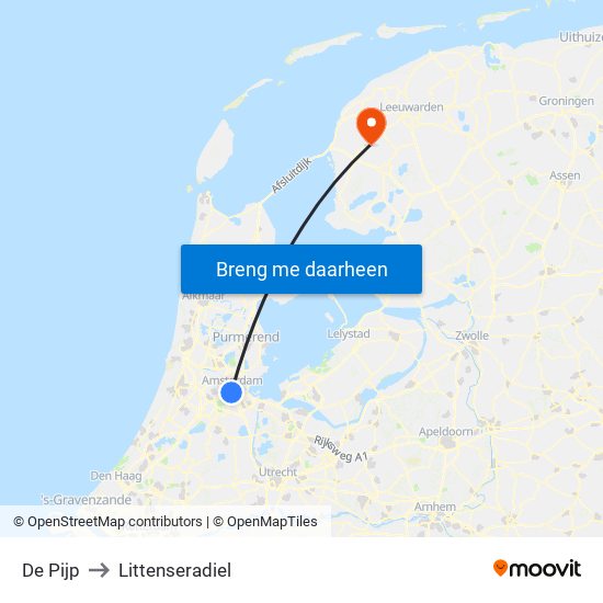De Pijp to Littenseradiel map