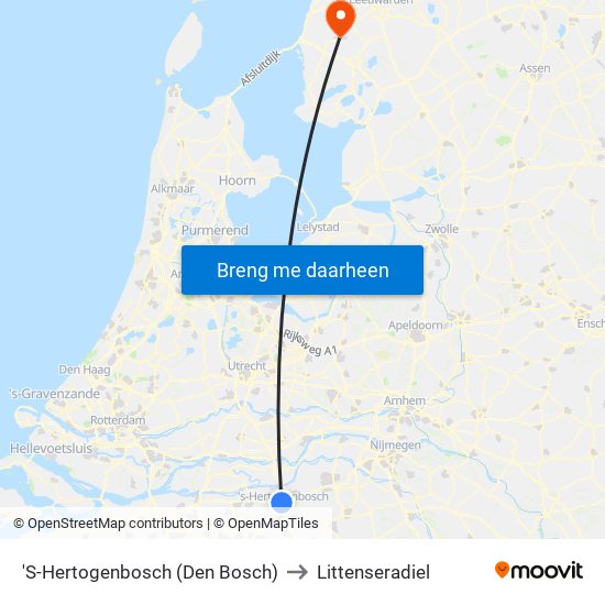 'S-Hertogenbosch (Den Bosch) to Littenseradiel map
