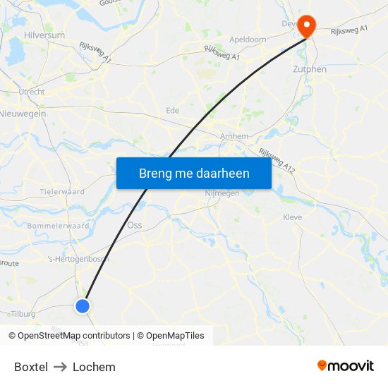Boxtel to Lochem map