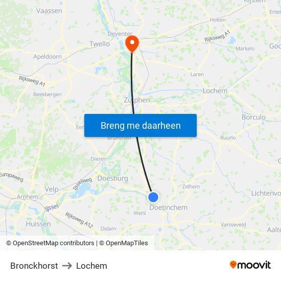 Bronckhorst to Lochem map