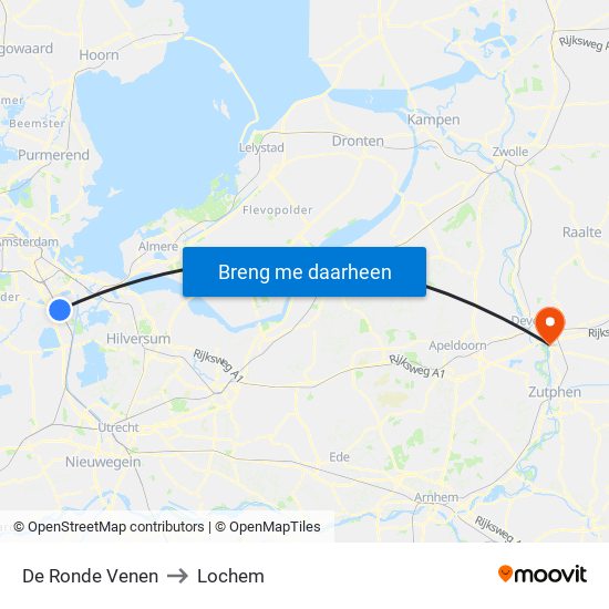 De Ronde Venen to Lochem map