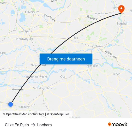 Gilze En Rijen to Lochem map