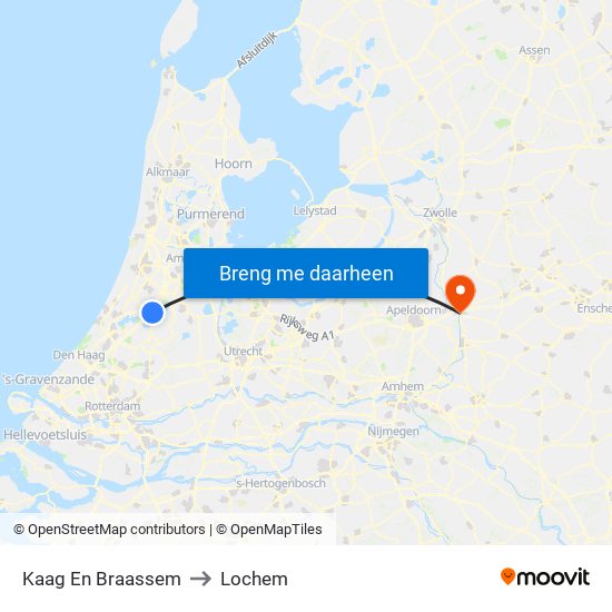 Kaag En Braassem to Lochem map
