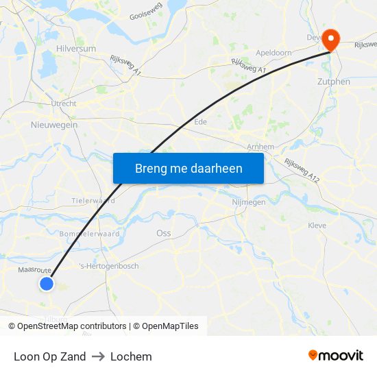 Loon Op Zand to Lochem map