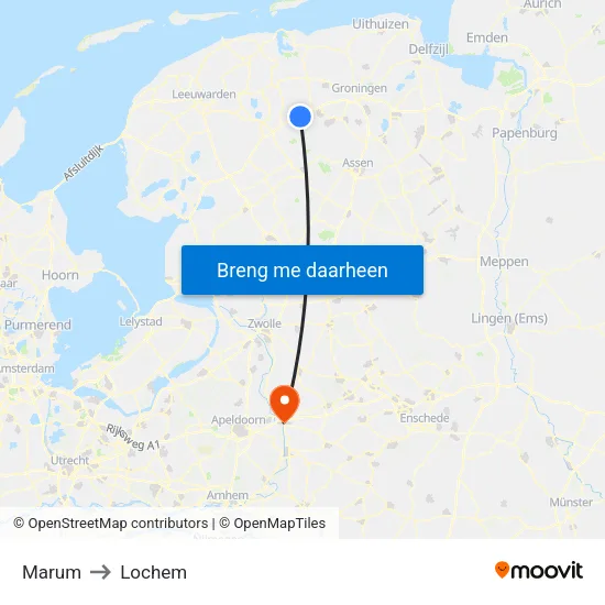 Marum to Lochem map