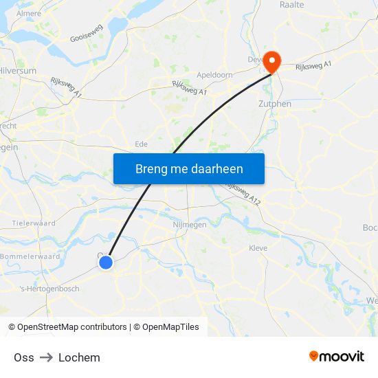 Oss to Lochem map