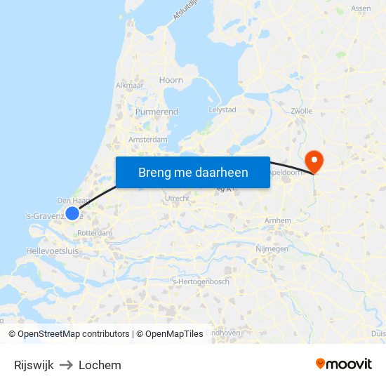 Rijswijk to Lochem map