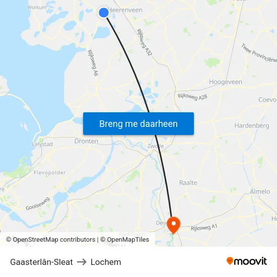 Gaasterlân-Sleat to Lochem map