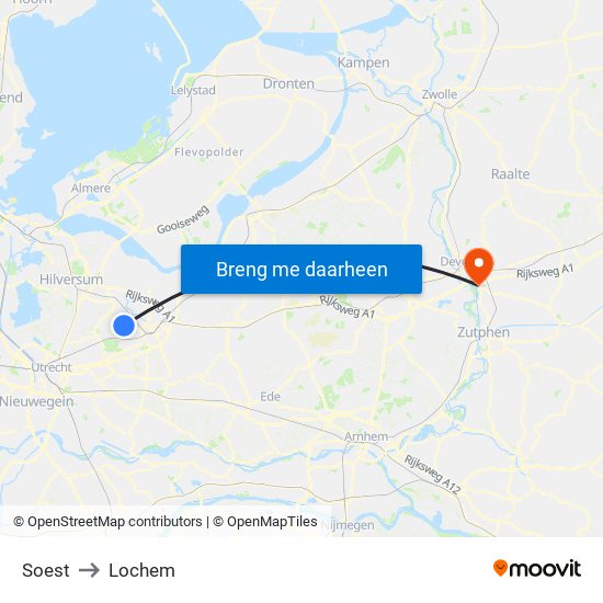 Soest to Lochem map