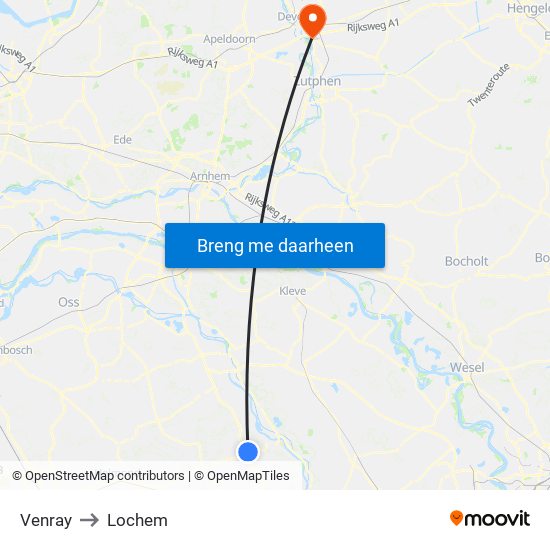 Venray to Lochem map