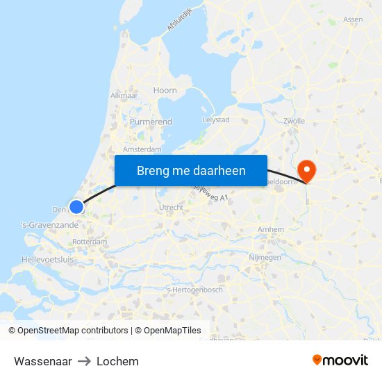 Wassenaar to Lochem map