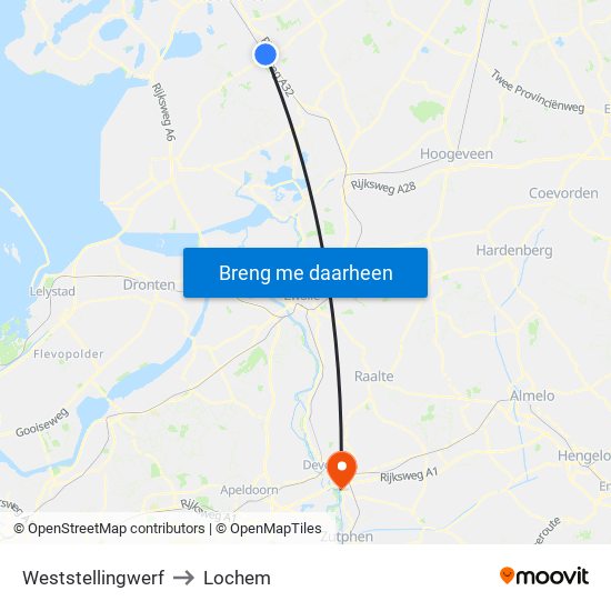 Weststellingwerf to Lochem map