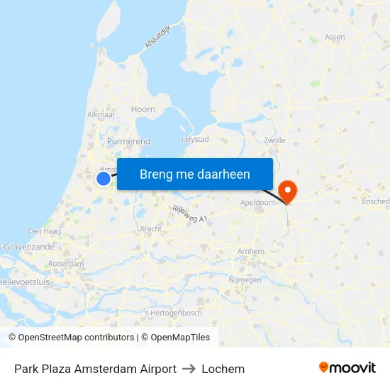 Park Plaza Amsterdam Airport to Lochem map