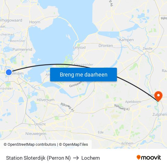 Station Sloterdijk (Perron N) to Lochem map