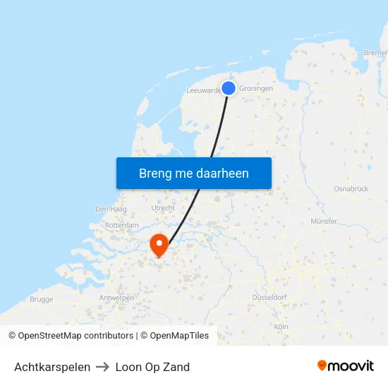 Achtkarspelen to Loon Op Zand map