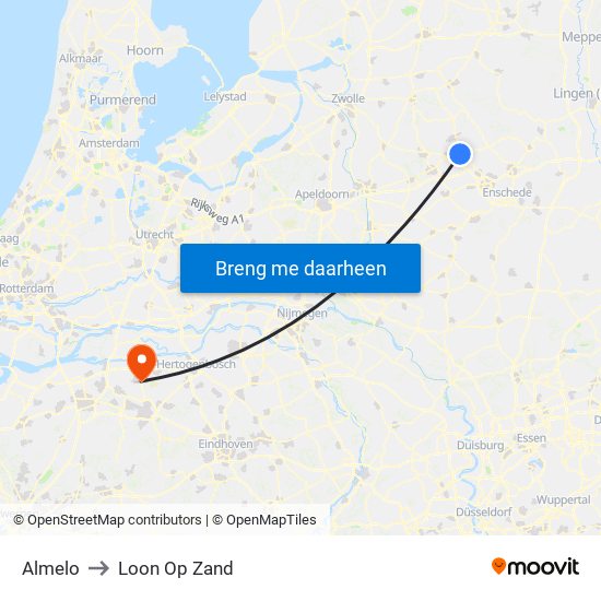 Almelo to Loon Op Zand map