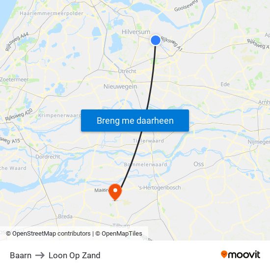 Baarn to Loon Op Zand map