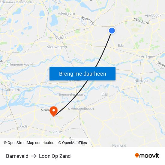 Barneveld to Loon Op Zand map