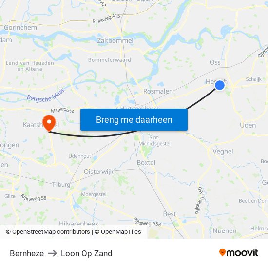 Bernheze to Loon Op Zand map
