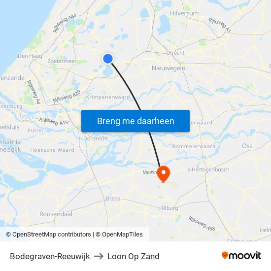Bodegraven-Reeuwijk to Loon Op Zand map