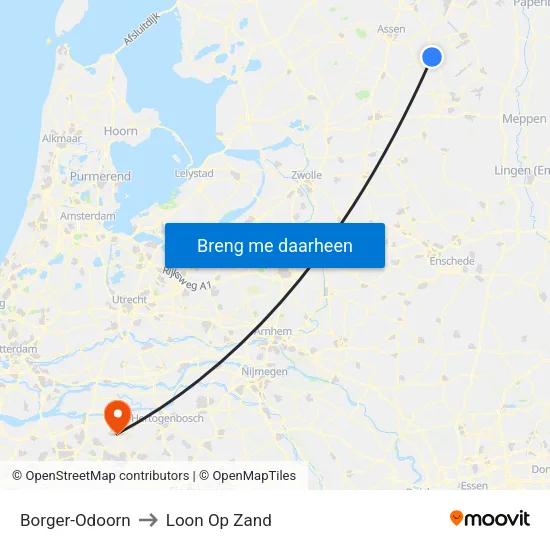 Borger-Odoorn to Loon Op Zand map