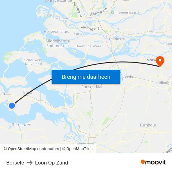 Borsele to Loon Op Zand map
