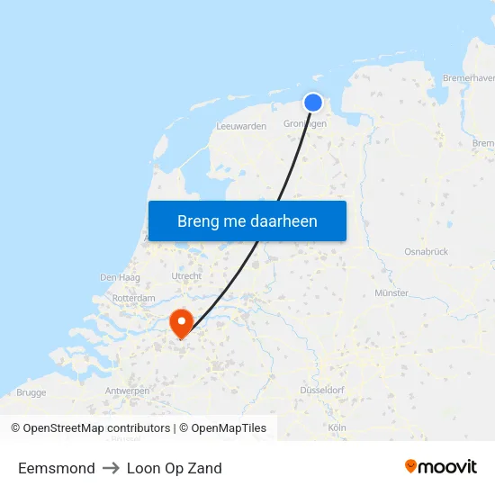 Eemsmond to Loon Op Zand map