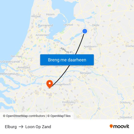 Elburg to Loon Op Zand map
