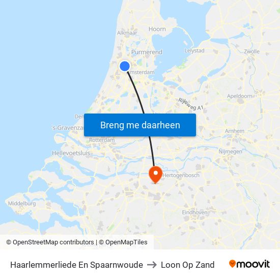 Haarlemmerliede En Spaarnwoude to Loon Op Zand map