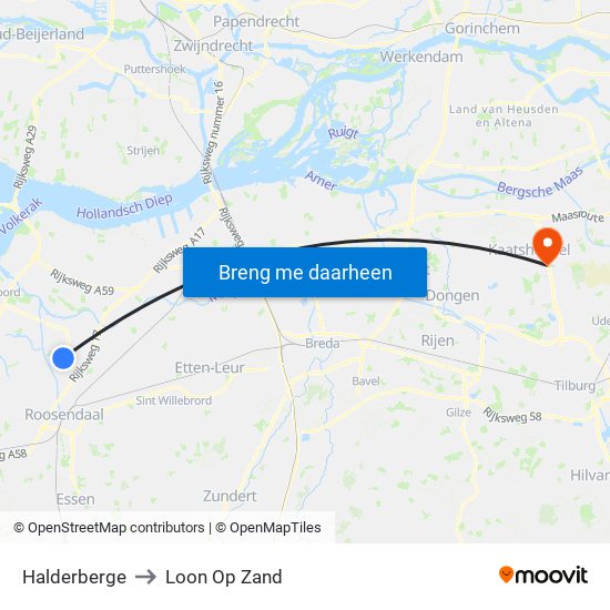 Halderberge to Loon Op Zand map