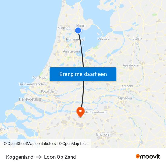 Koggenland to Loon Op Zand map