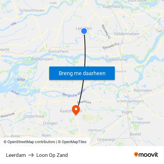 Leerdam to Loon Op Zand map