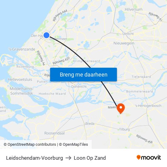 Leidschendam-Voorburg to Loon Op Zand map