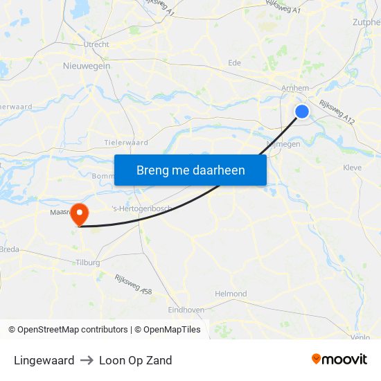 Lingewaard to Loon Op Zand map