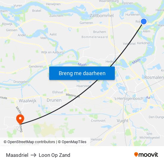 Maasdriel to Loon Op Zand map
