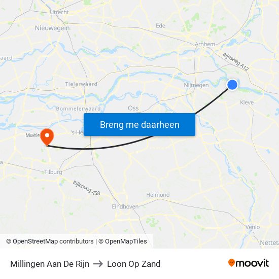 Millingen Aan De Rijn to Loon Op Zand map