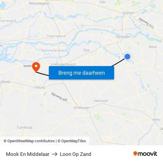 Mook En Middelaar to Loon Op Zand map