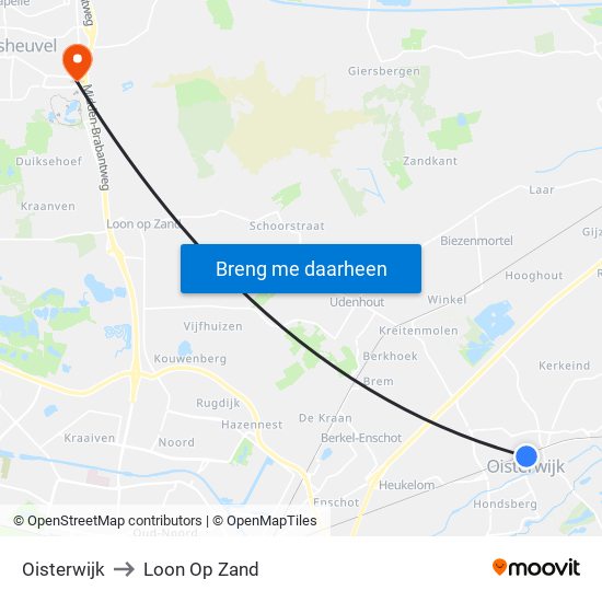 Oisterwijk to Loon Op Zand map