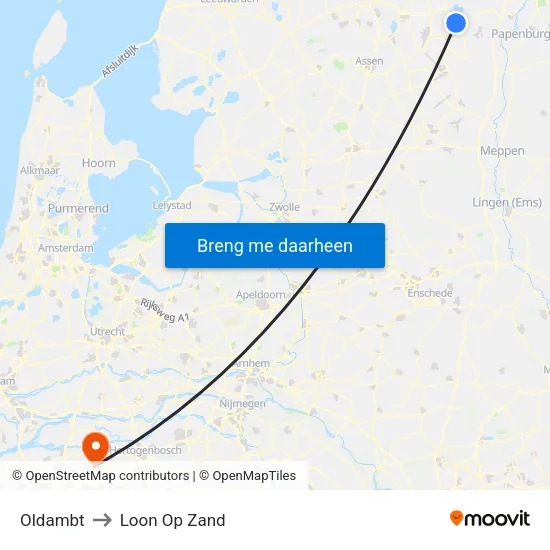 Oldambt to Loon Op Zand map