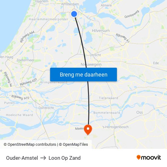 Ouder-Amstel to Loon Op Zand map