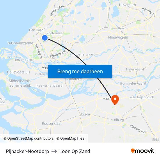 Pijnacker-Nootdorp to Loon Op Zand map