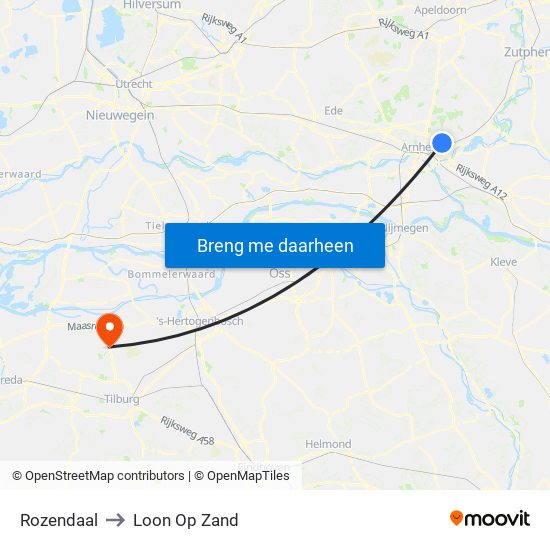 Rozendaal to Loon Op Zand map
