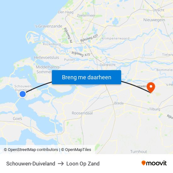 Schouwen-Duiveland to Loon Op Zand map
