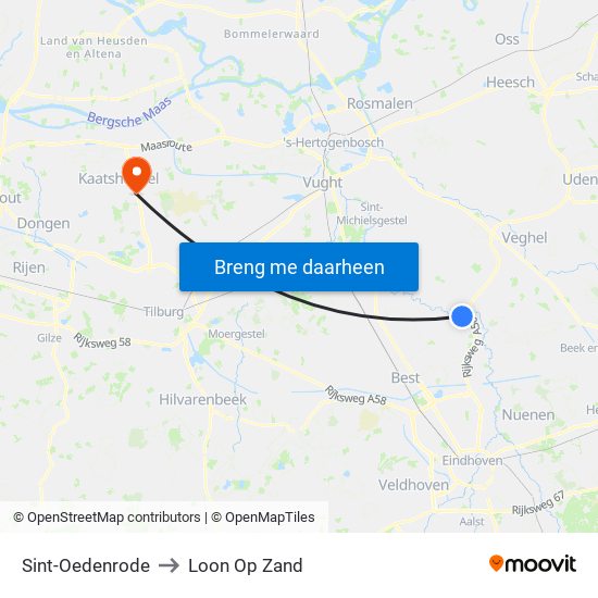 Sint-Oedenrode to Loon Op Zand map