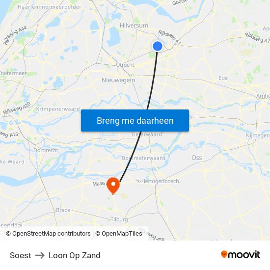 Soest to Loon Op Zand map